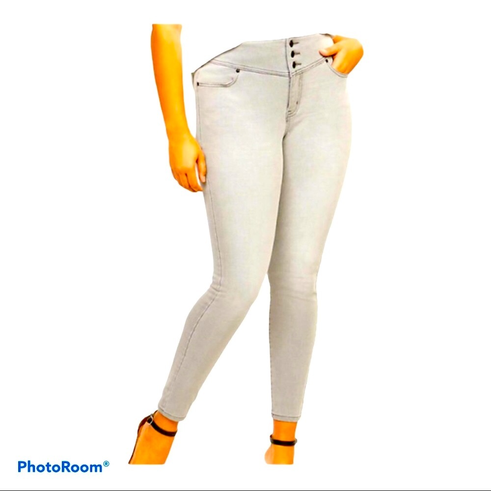NEW! Soft Minimalism Casual Chic Cotton‎ Blend Light Gray Jeggings Size 26